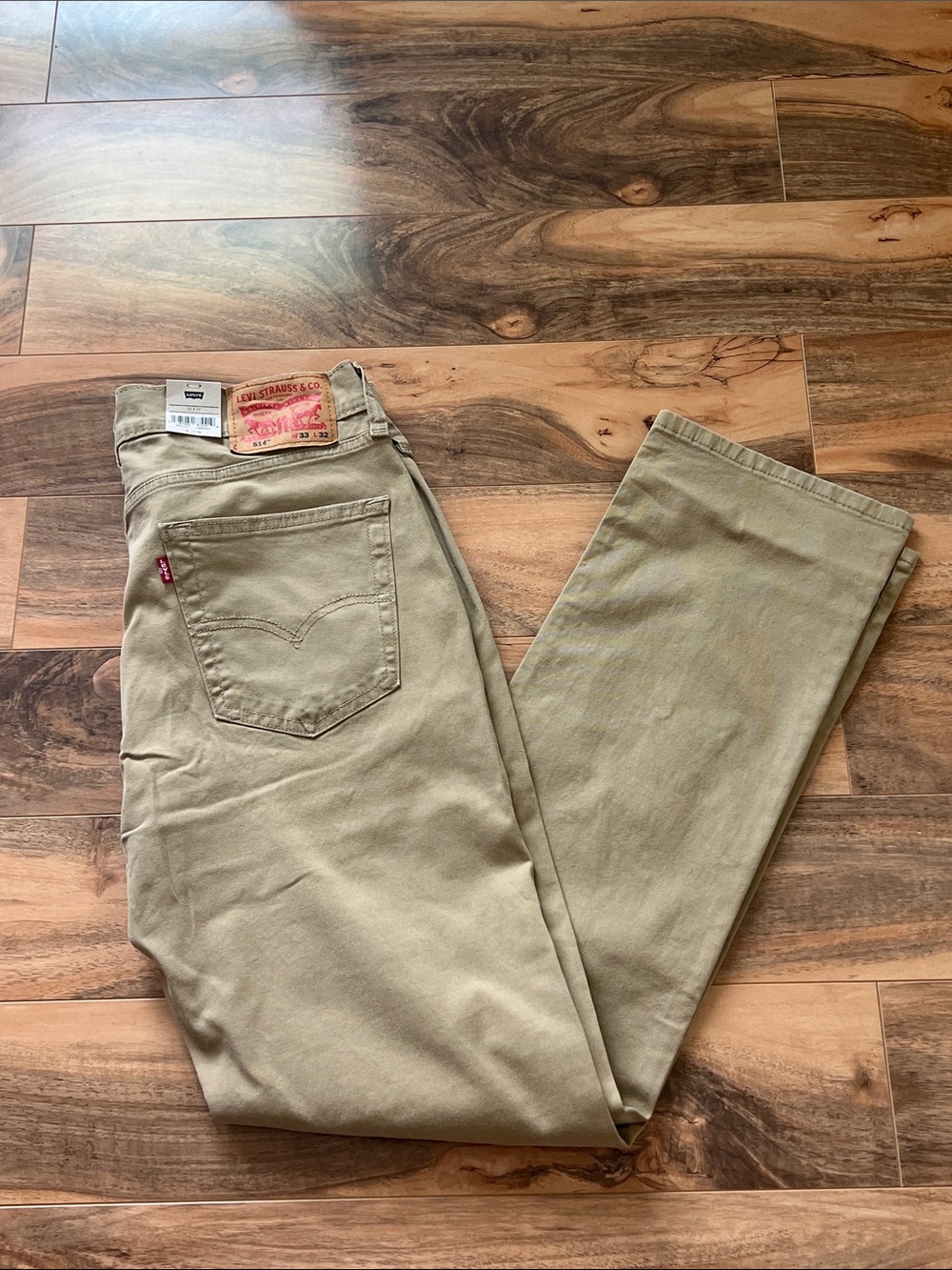 Levi’s 514 Classic Fit Straight Stretch Jeans Mens 33x32 NWT Khaki Tan
